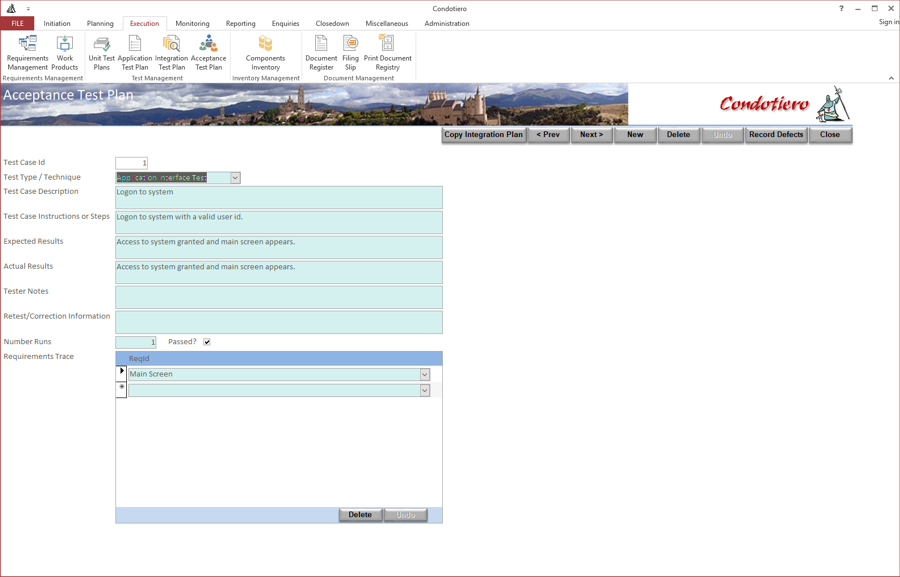 Document Register Screen