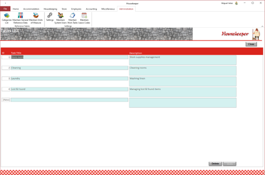Work Tasks